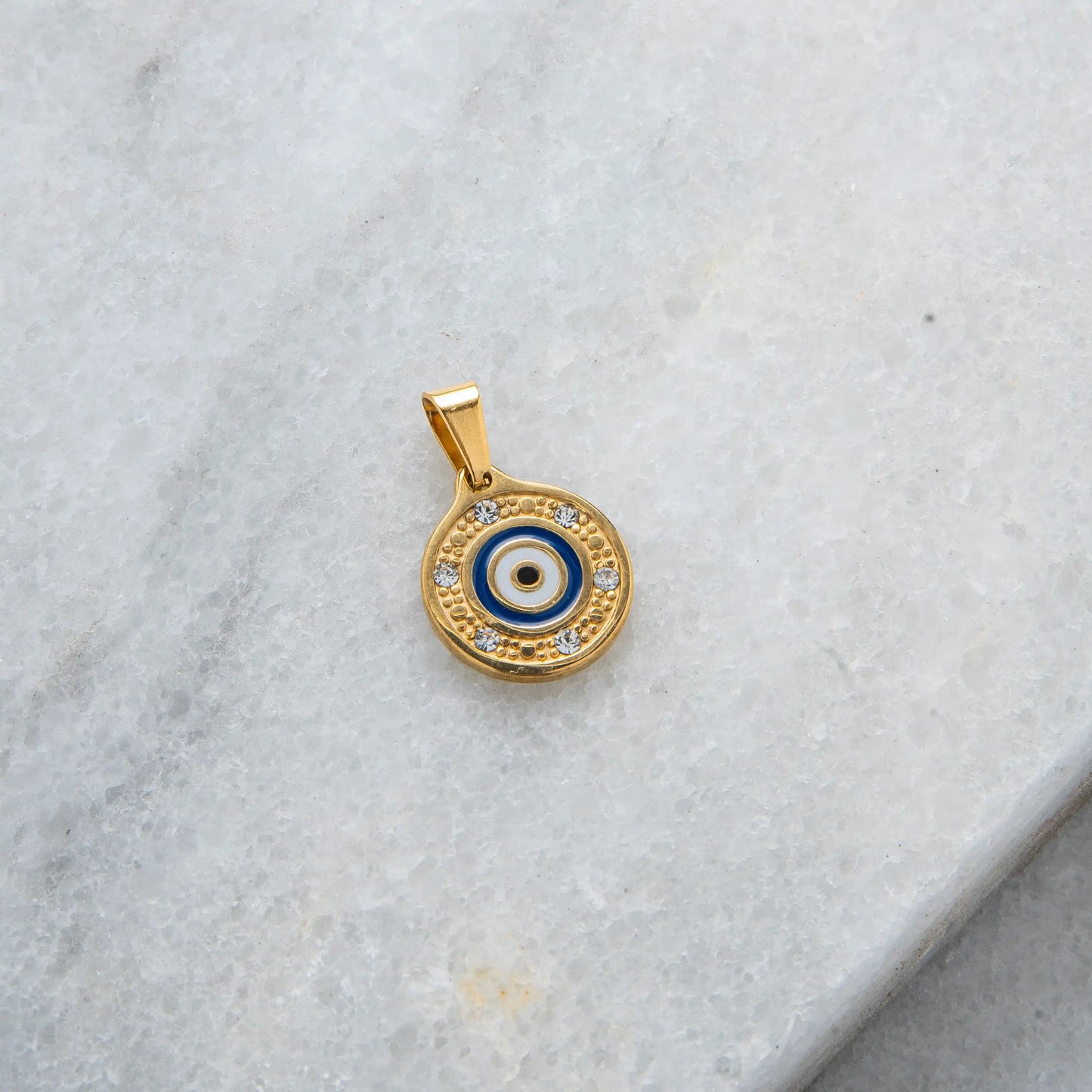 قلادة ذهبية على شكل عين شريرة + قلادة بسلسلة