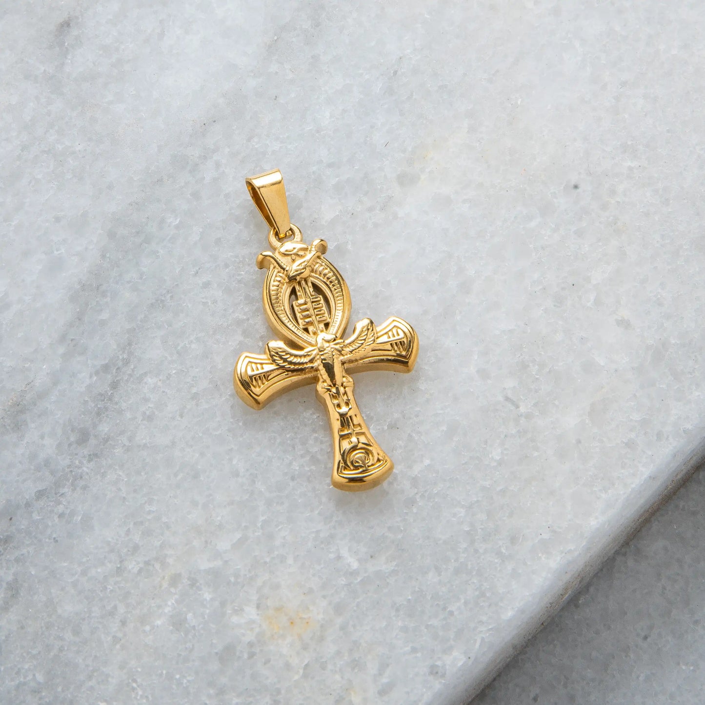 Crux Ansata Pendant + ِCurb Chain Necklace
