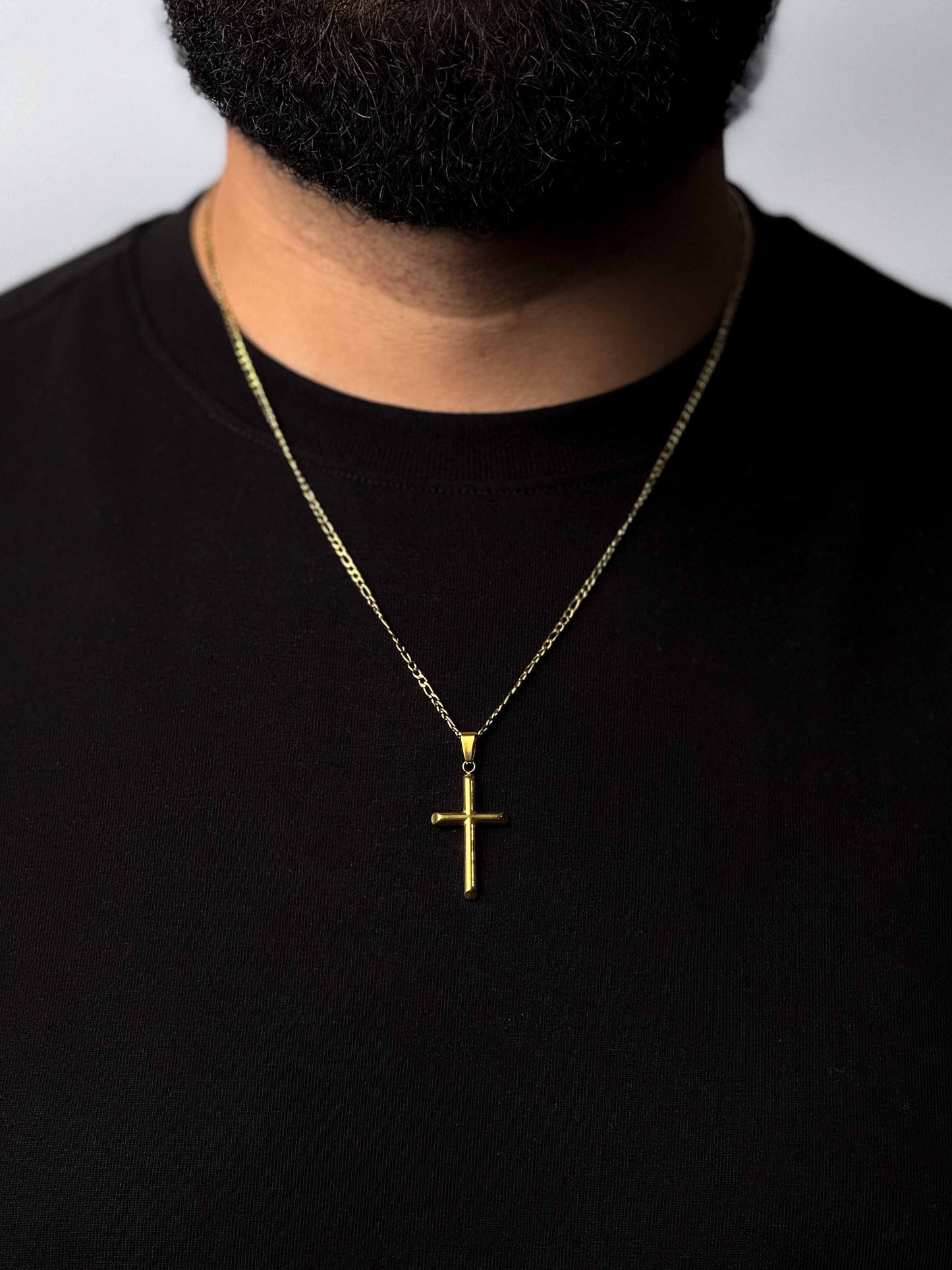Cross Pendant + Figaro Chain Necklace