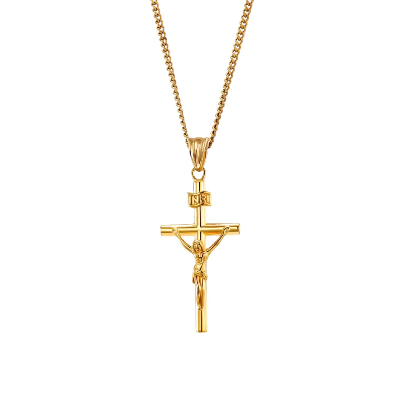 قلادة صليب INRI + قلادة سلسلة كبح