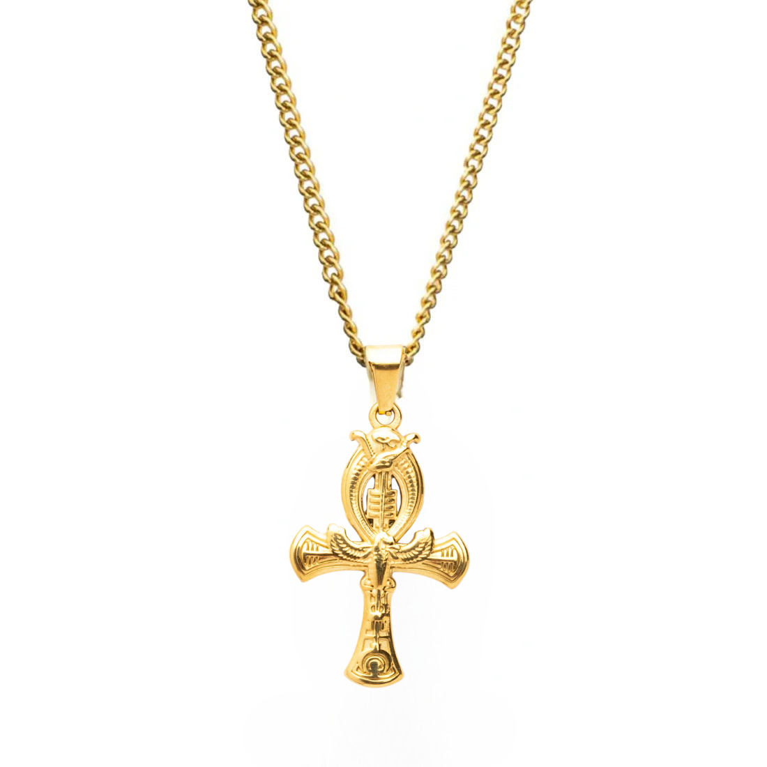 Crux Ansata Pendant + ِCurb Chain Necklace