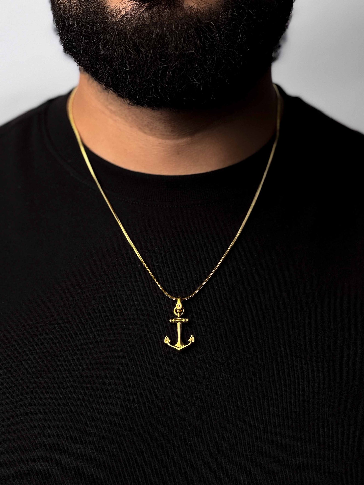 Anchor of Strength Pendant + Serpent Chain Necklace