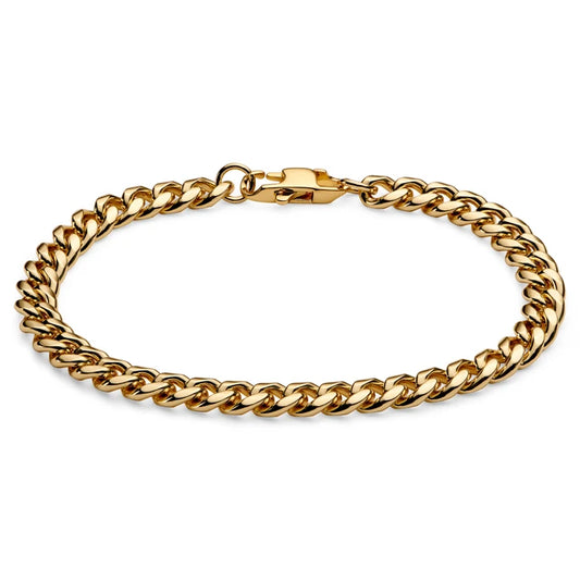 (6 mm) Gold-Tone Stainless Steel Curb Chain Bracelet