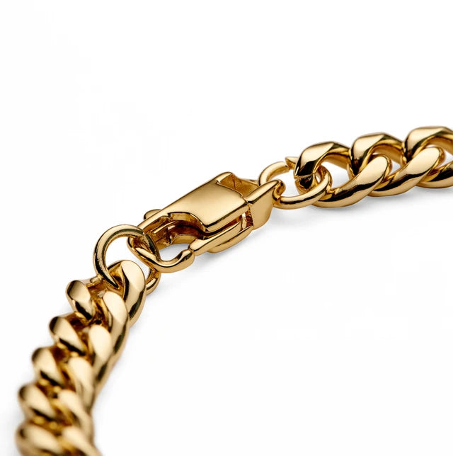 (6 mm) Gold-Tone Stainless Steel Curb Chain Bracelet