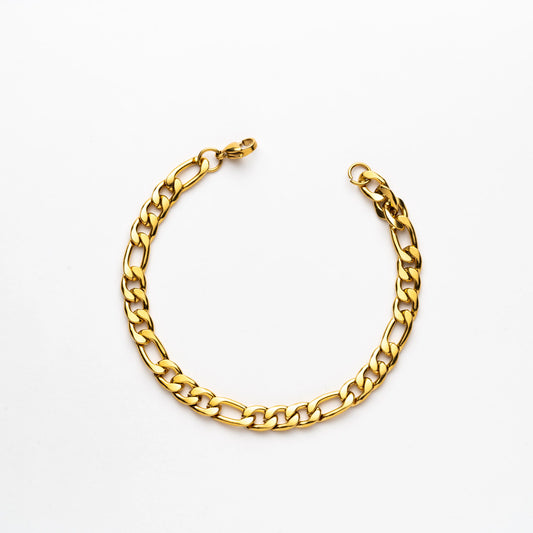 Essentials | 1/3" (6 mm) Gold-tone Figaro Chain Bracelet