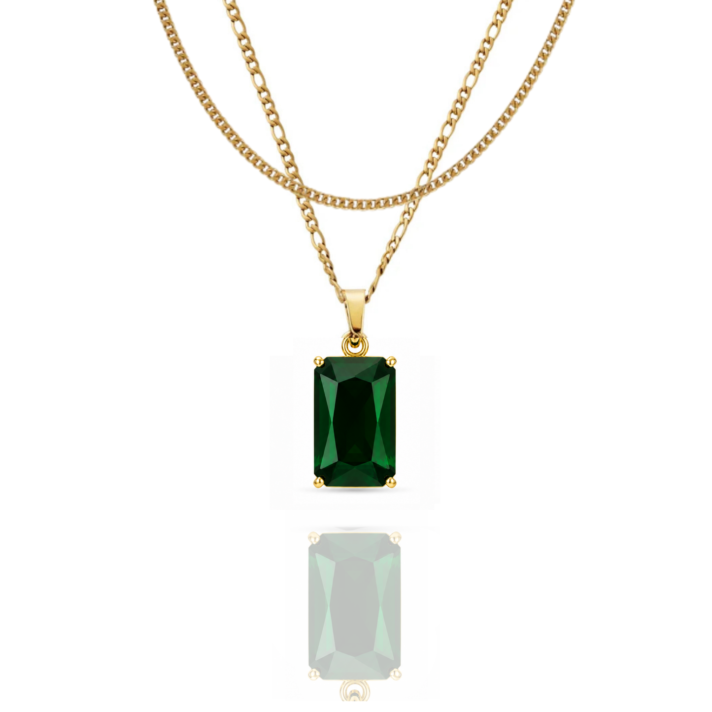 Regal Stone Pendant + Double Layered Necklace