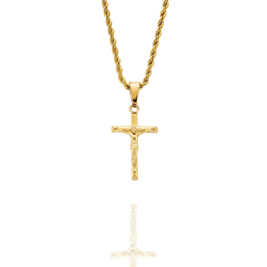 Crucifix Pendant + Rope Necklace