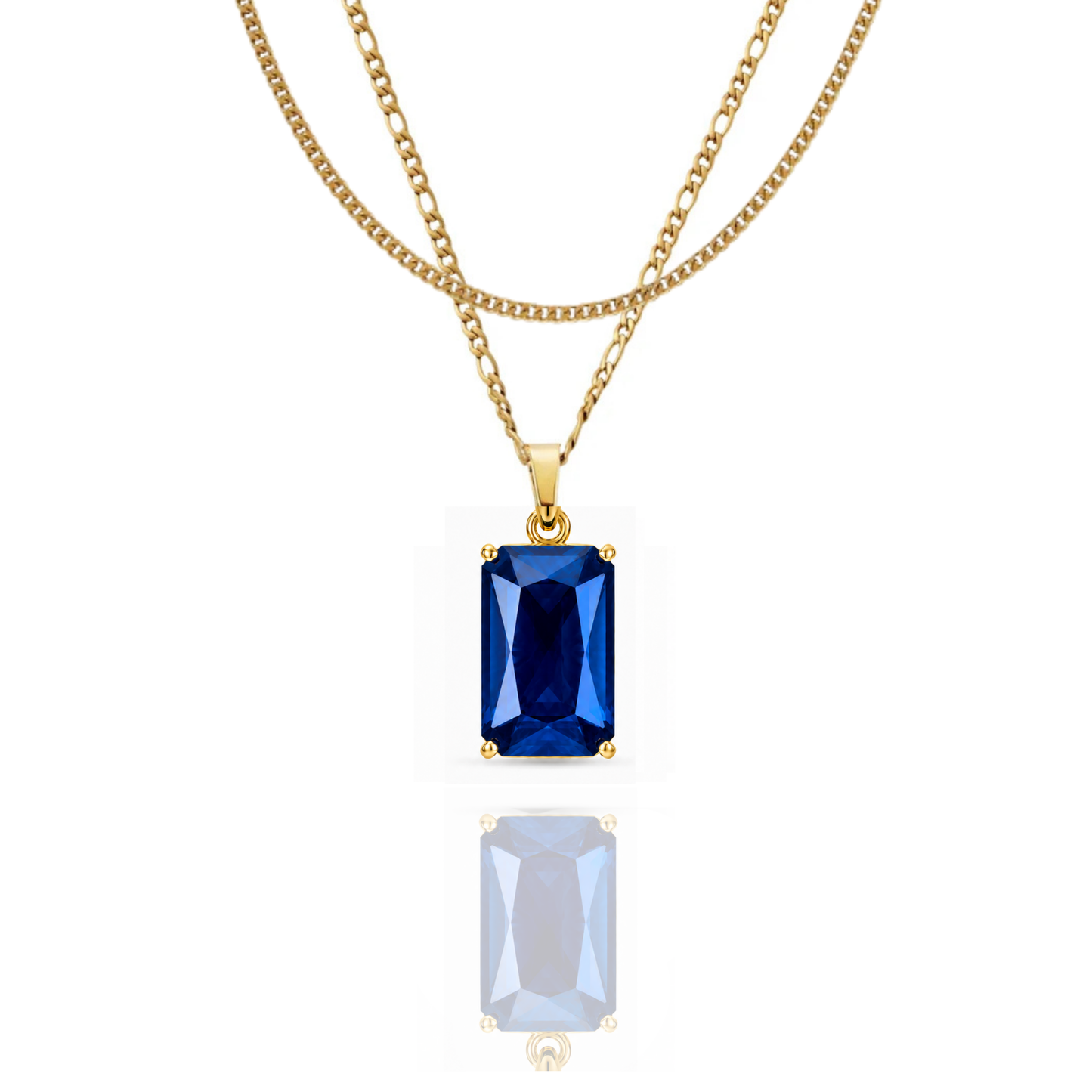 Regal Stone Pendant + Double Layered Necklace