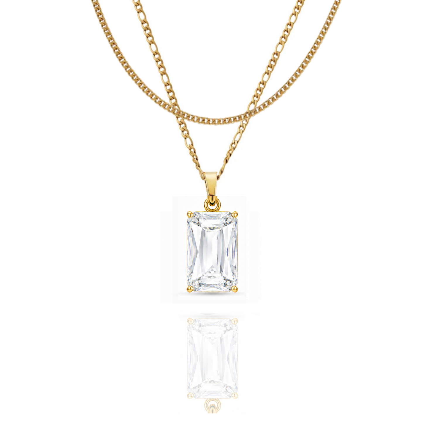 Regal Stone Pendant + Double Layered Necklace