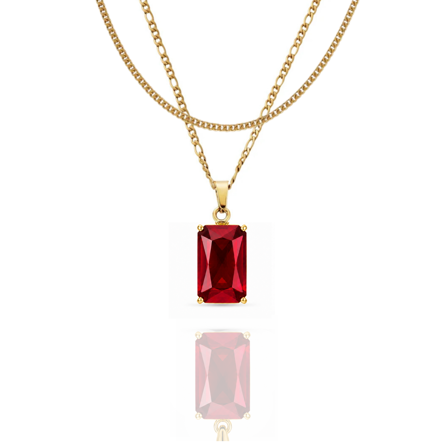 Regal Stone Pendant + Double Layered Necklace