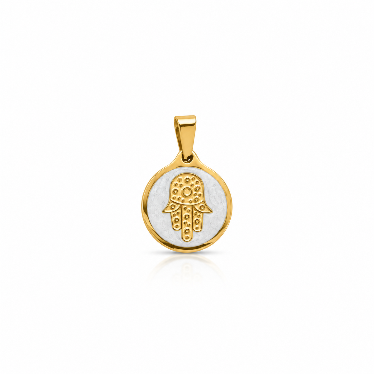 Hamsa White Pendant