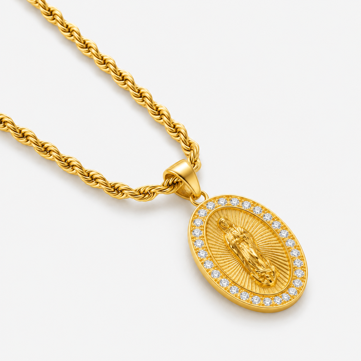 Grace of Mary Pendant + Rope Necklace