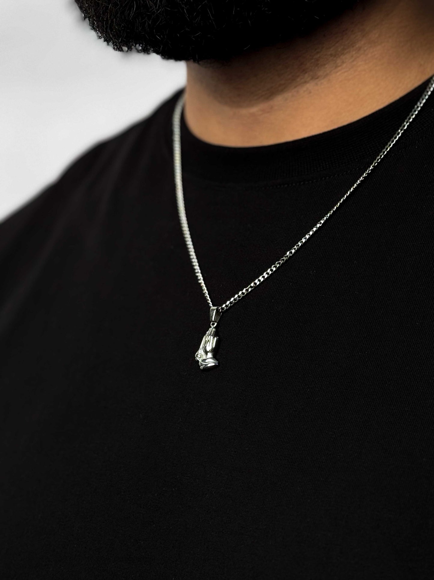 Graceful Hands Pendant + Curb Necklace