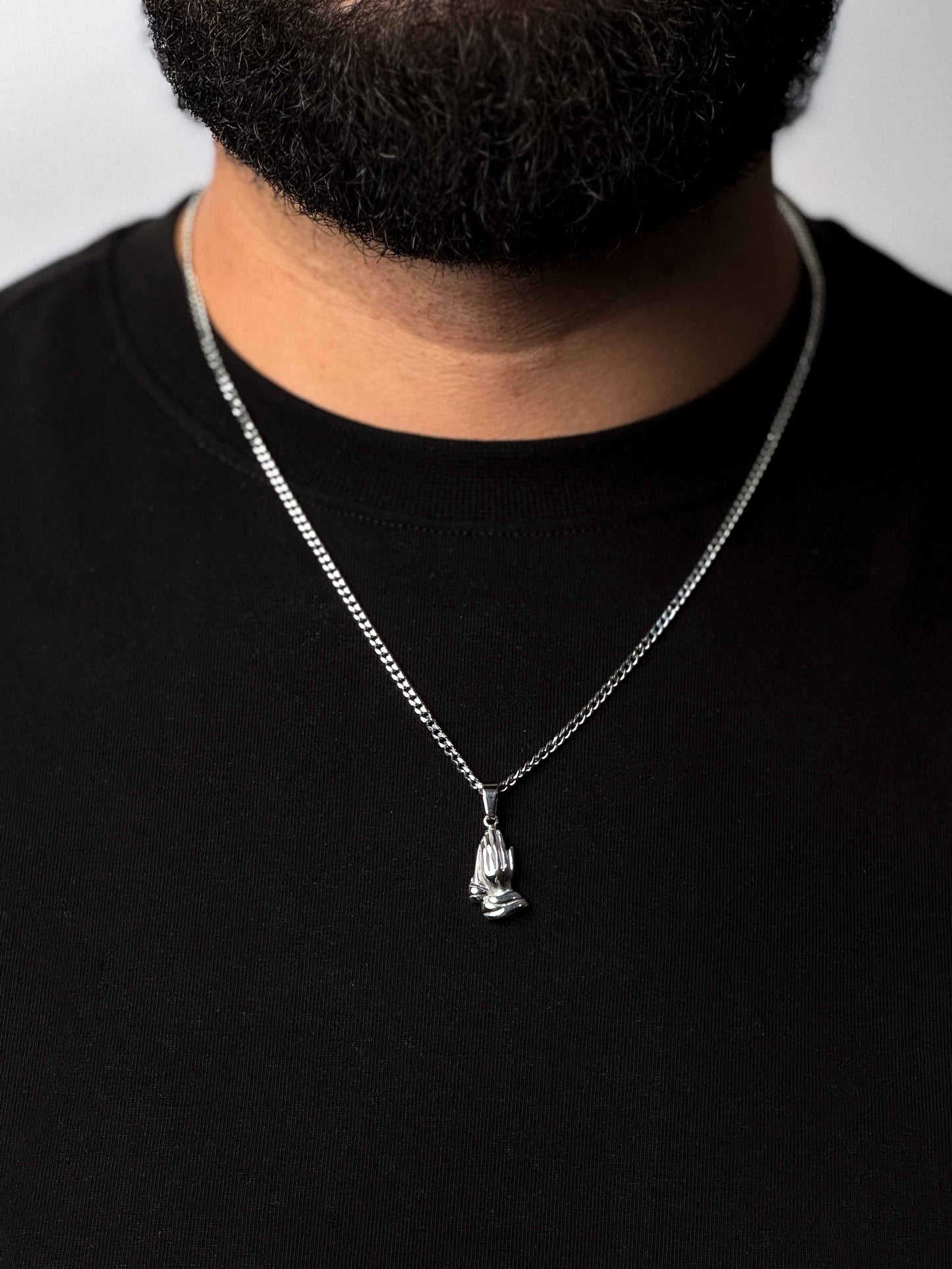 Graceful Hands Pendant + Curb Necklace