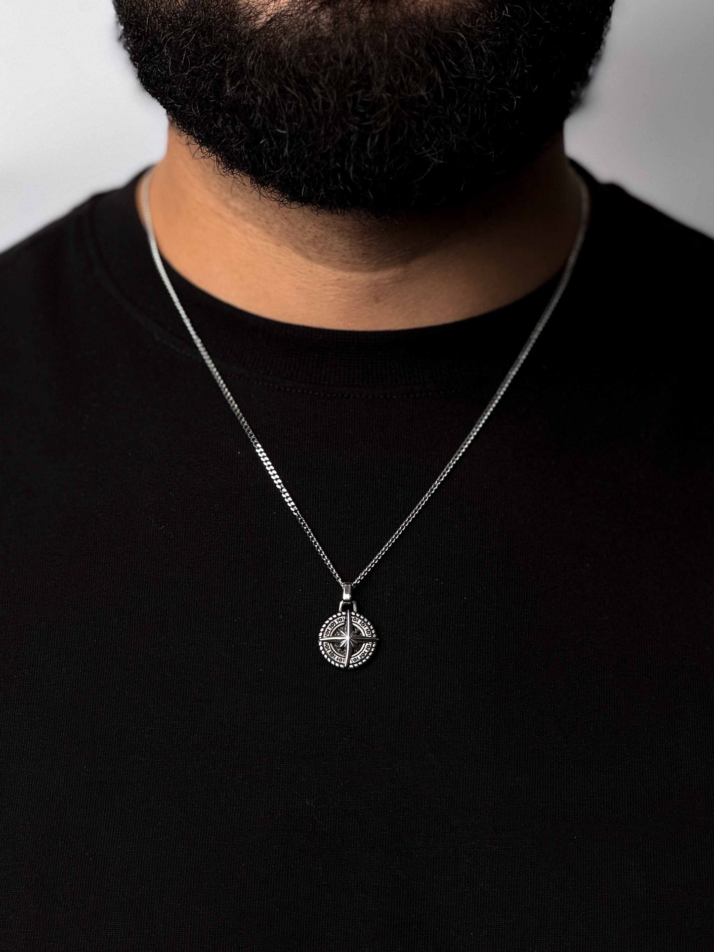 Celestial Navigator Pendant + Curb Chain Necklace