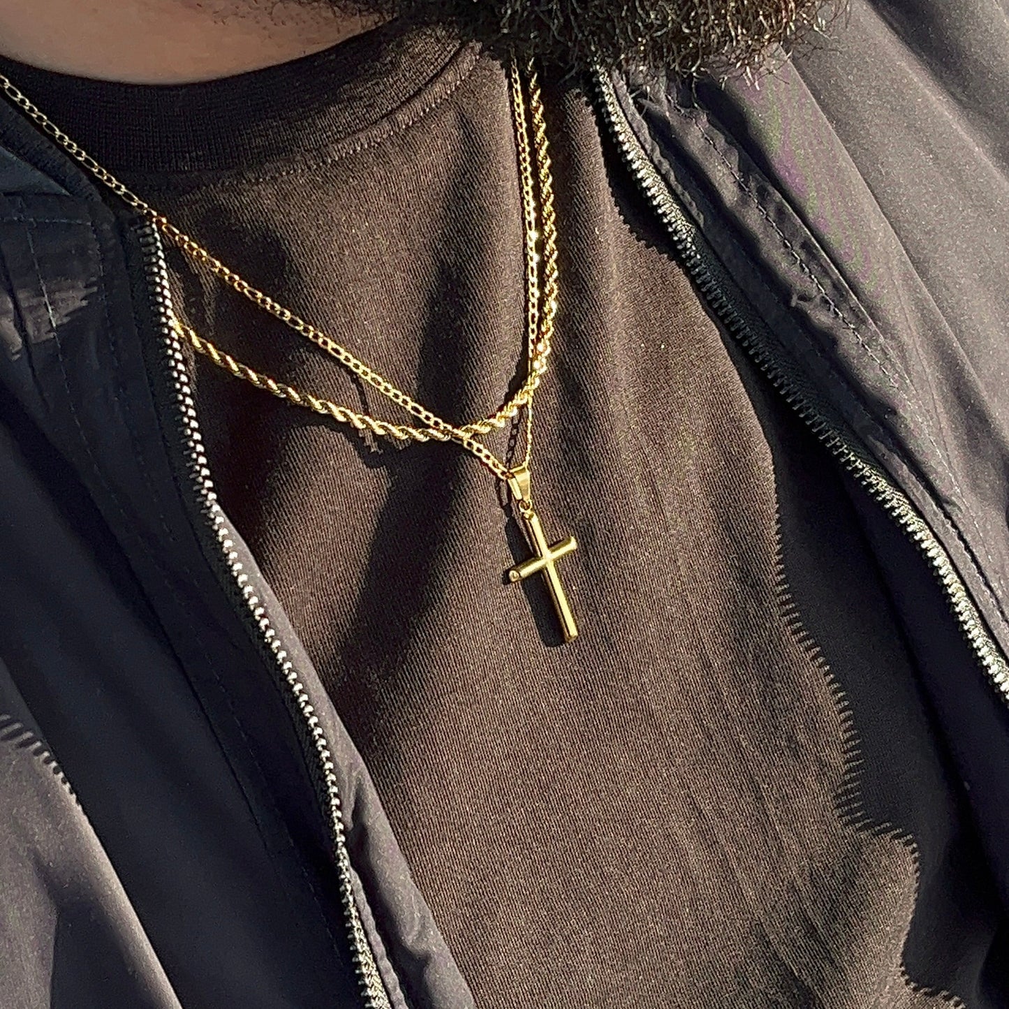 Cross Pendant + Double Layered