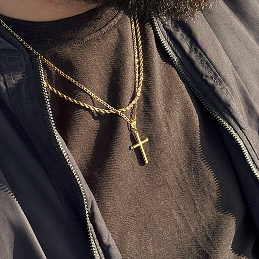 Cross Pendant + Double Layered