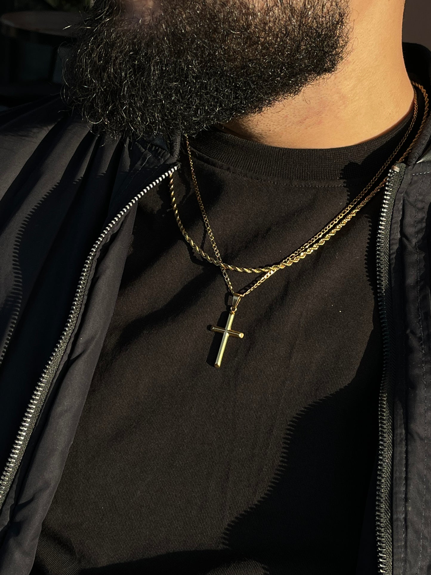 Cross Pendant + Double Layered