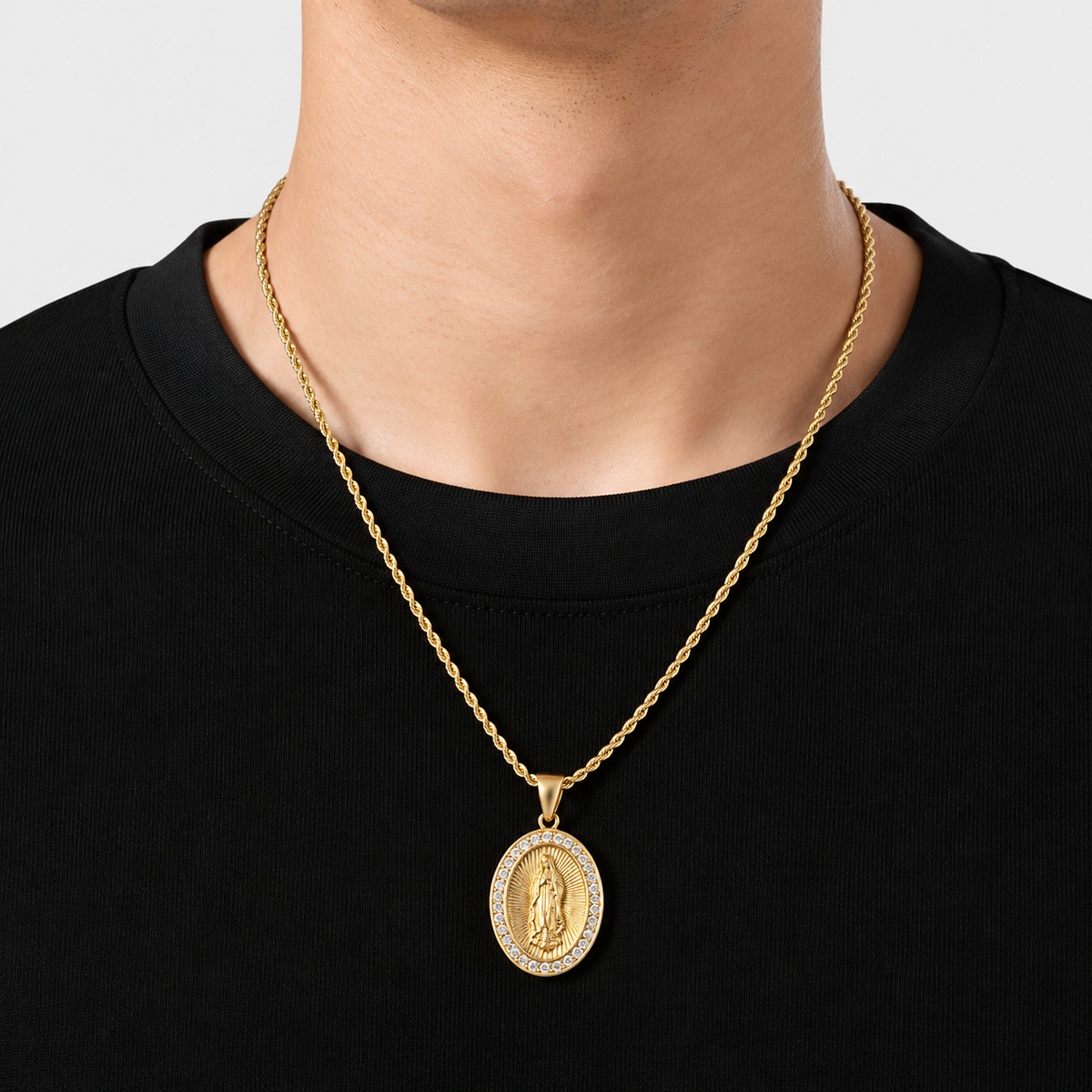 Grace of Mary Pendant + Rope Necklace