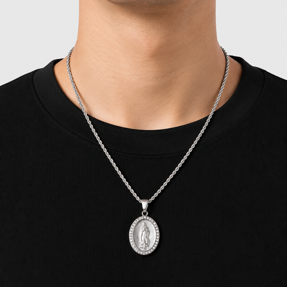 Grace of Mary Pendant + Rope Necklace