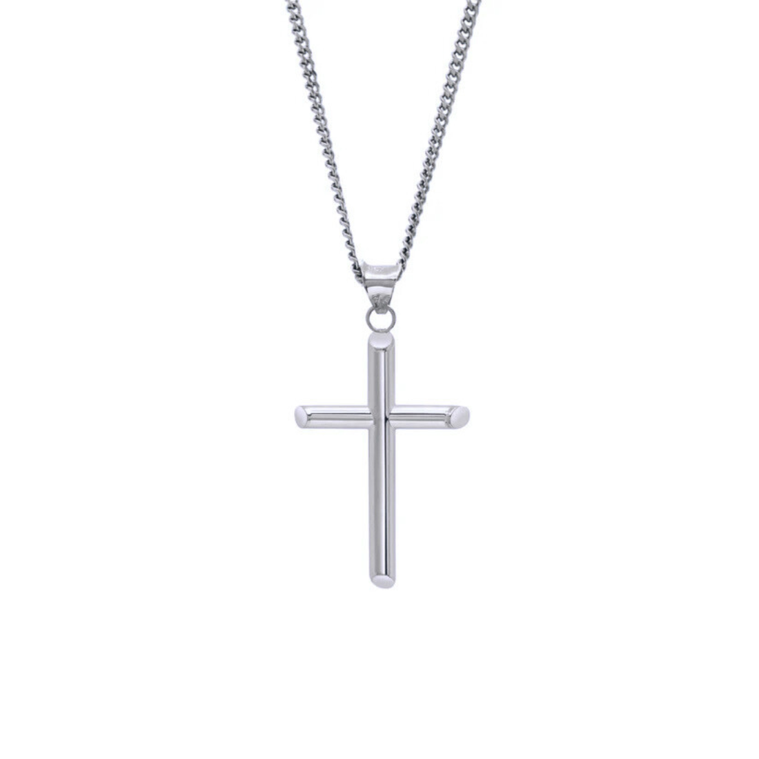 Cross Pendant + Curb Chain Necklace