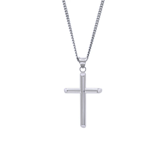Cross Pendant + Curb Chain Necklace