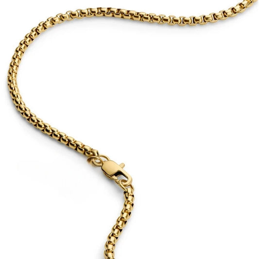 Gold-Tone Curved Box Chain Necklace