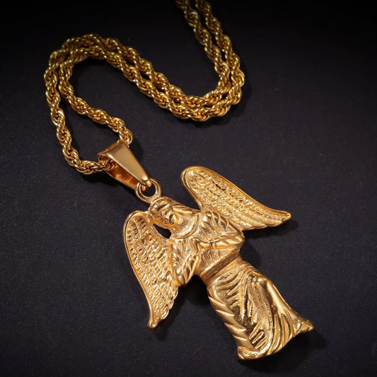 Guardian Angel Pendant + Rope Necklace