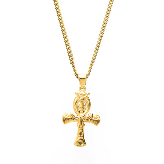Crux Ansata Pendant + ِCurb Chain Necklace