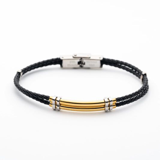 Leather & Steel Bracelet