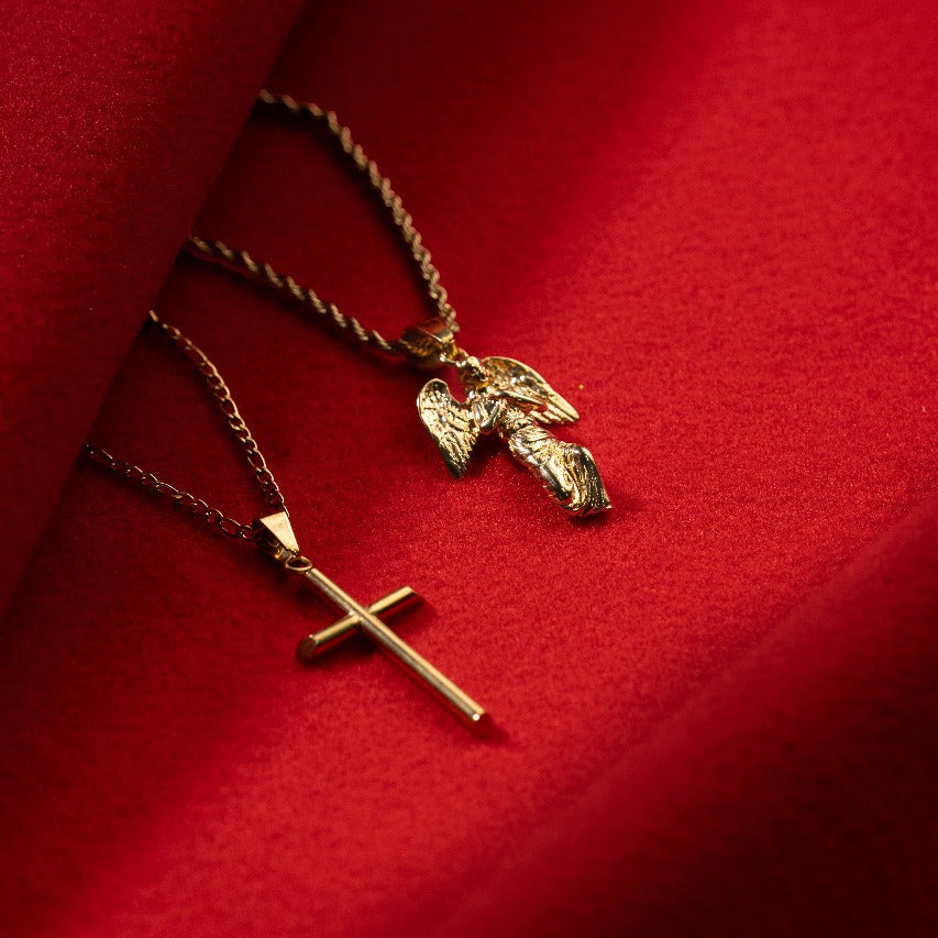 Cross Pendant + Figaro Chain Necklace