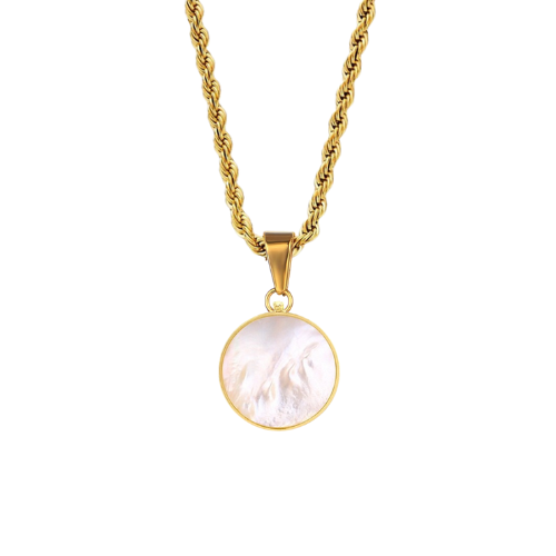 MoonShell Pendant + Rope Necklace