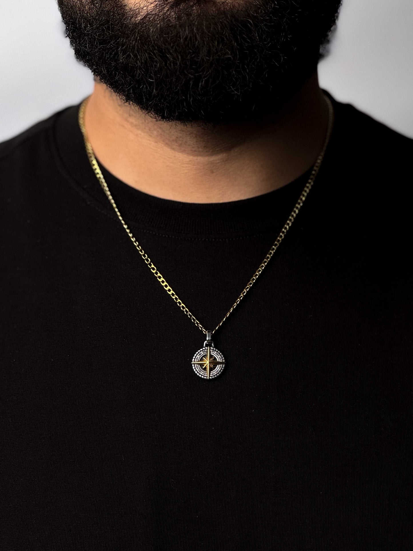 Celestial Navigator Pendant + Curb Chain Necklace